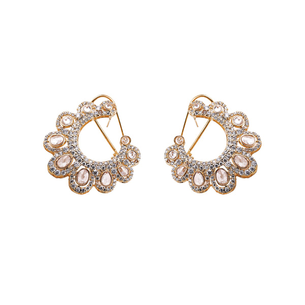 POLKI ZIRCON HALF HOOPS