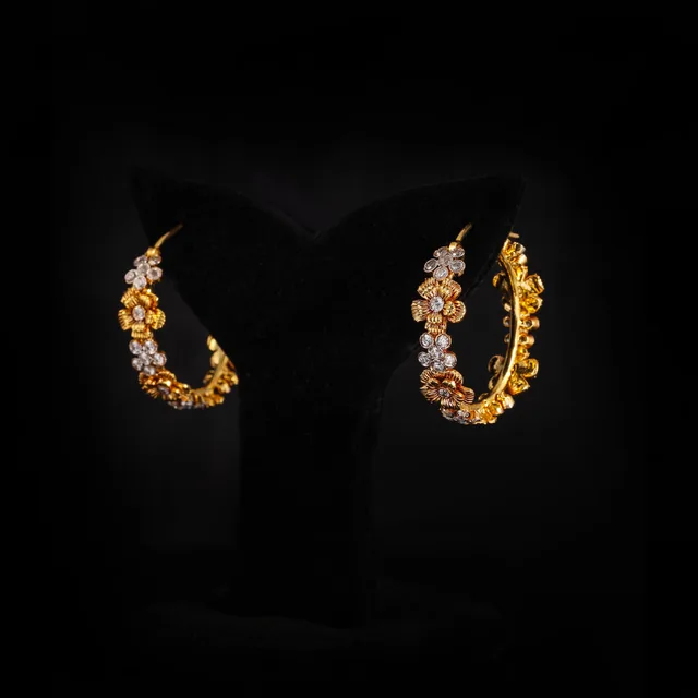 Flower Hoops by Jewels by RF, view 4