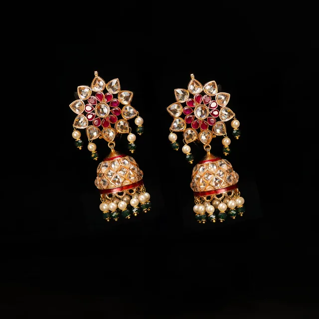 Sitara Jhumkas by Jewels by RF, view 5