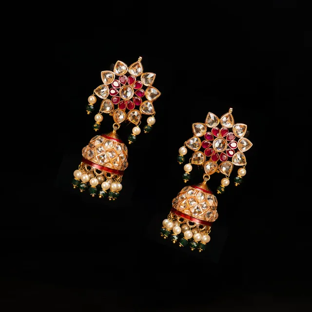 Sitara Jhumkas by Jewels by RF, view 2