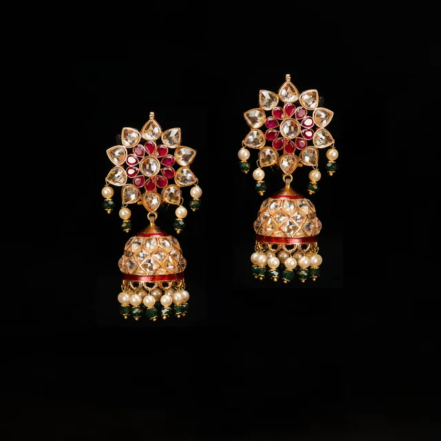 Sitara Jhumkas by Jewels by RF, view 4
