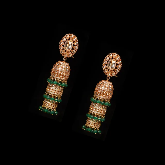 Jaipur Jhumkas by Jewels by RF, view 2