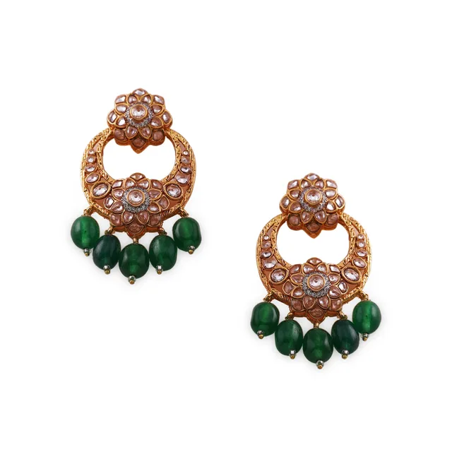 Phool Chandbali Green by Jewels by RF, view 3