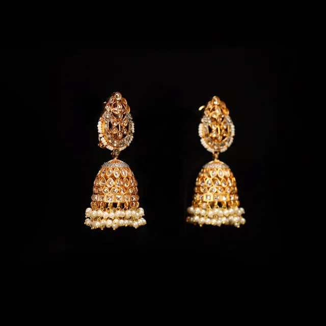 Kaiserya Jhumkas by Jewels by RF, view 5