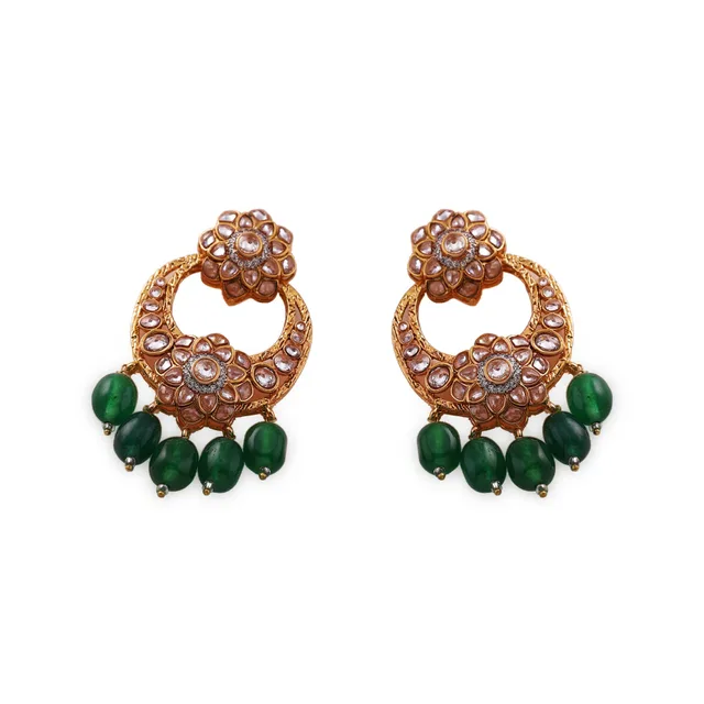 Phool Chandbali Green by Jewels by RF, view 2